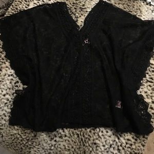 Black sheer lace top